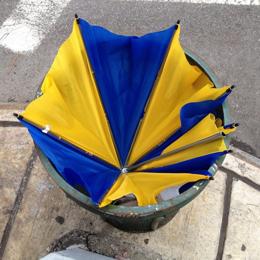 Umbrella in the trash