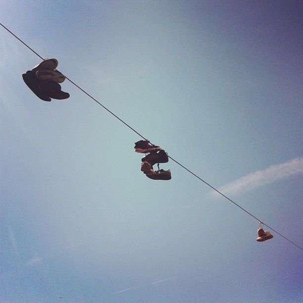 shoes on a line