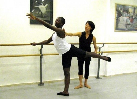 Dance scholarship recipient, Mikhail Calliste, and CBTB Artistic Director, Marla Hirokawa. (Photo courtesy of Covenant Ballet Theatre of Brooklyn, Inc., 2010)