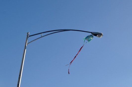 Lamp flying a kite