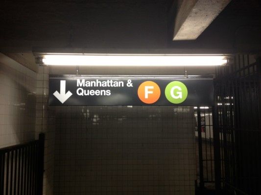 Manhattan Bound F/G Trains at Church Ave Subway Station