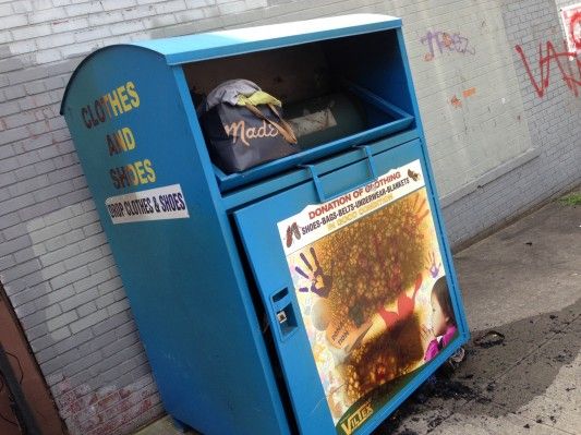 Clothing Donation Bin Fire