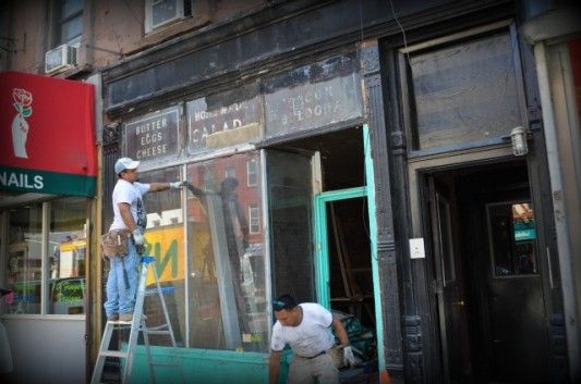 wine shop ghost sign