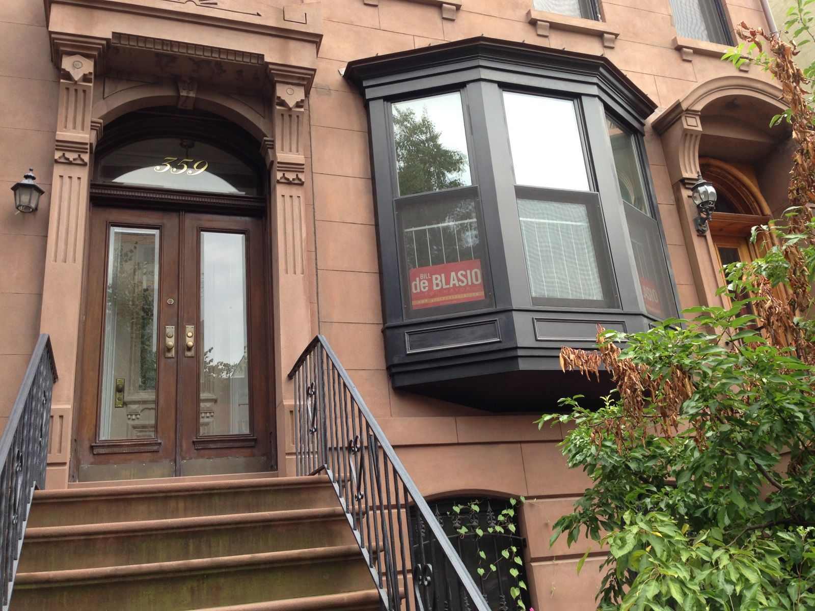 de Blasio Poster In Window