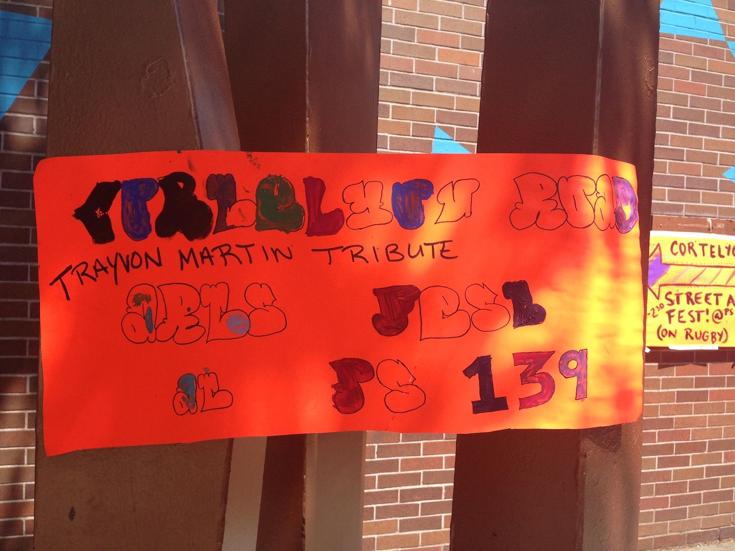 street arts fest trayvon martin tribute sign