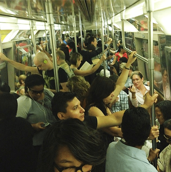 crowded subway by brianduprey