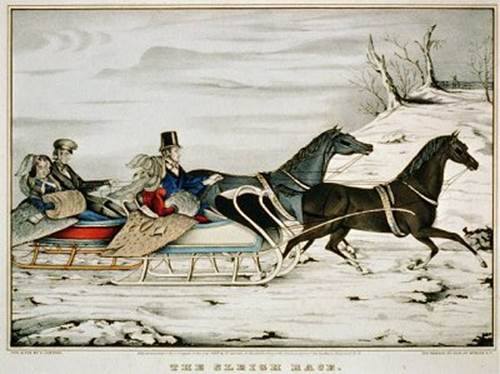 currier and ives picture green-wood