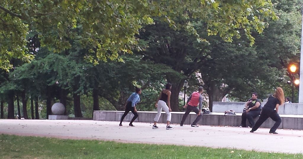 A dance group rehearses in Fort Greene Park. (Photo by Antonia Massa)