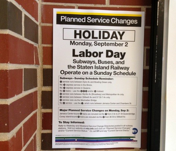 Labor Day Subway Poster