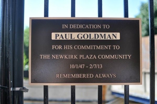 Paul Goldman Plaque at Newkirk Plaza