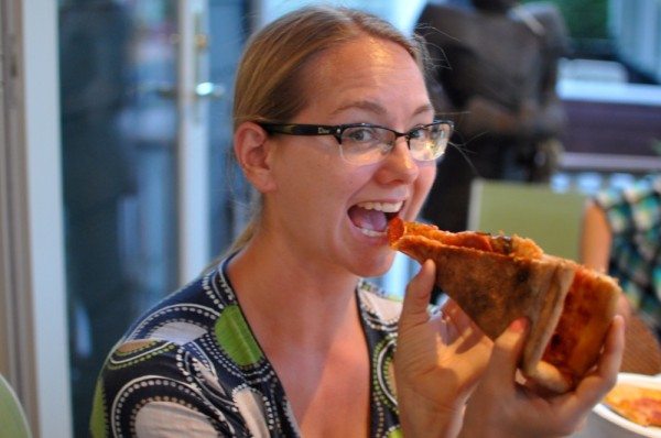 Pizza Challenge: Amber Demonstrates Correct Fold With San Remo Slice