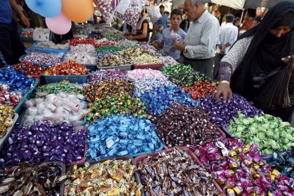 Muslims observe the conclusion of Eid al-Fitr with sweets. Now: Where da Reese's peanut butter cups at?  ReeseSource: GlobalPost.com