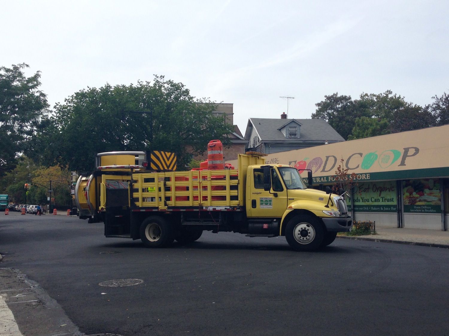 cortelyou road dot paving truck