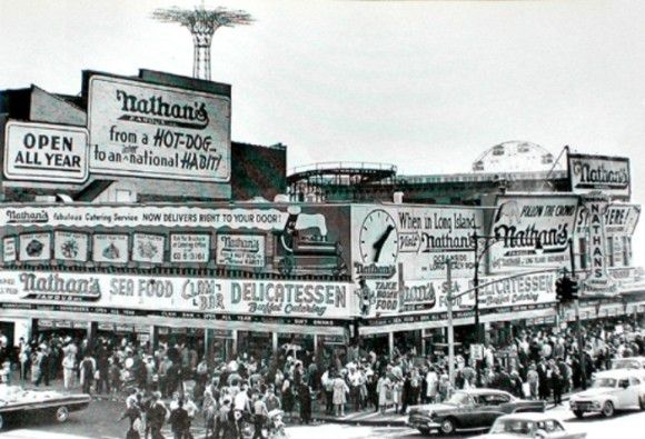 Nathan's Famous in the 1950s (Source: eBay via brownstoner.com)