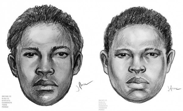 Sketches of suspects in gunpoint robbery on E 18th St