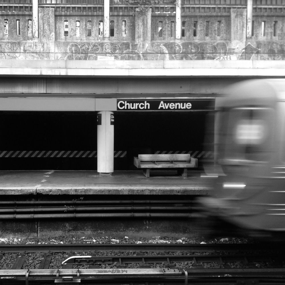 B Train at Church Avenue Subway Station