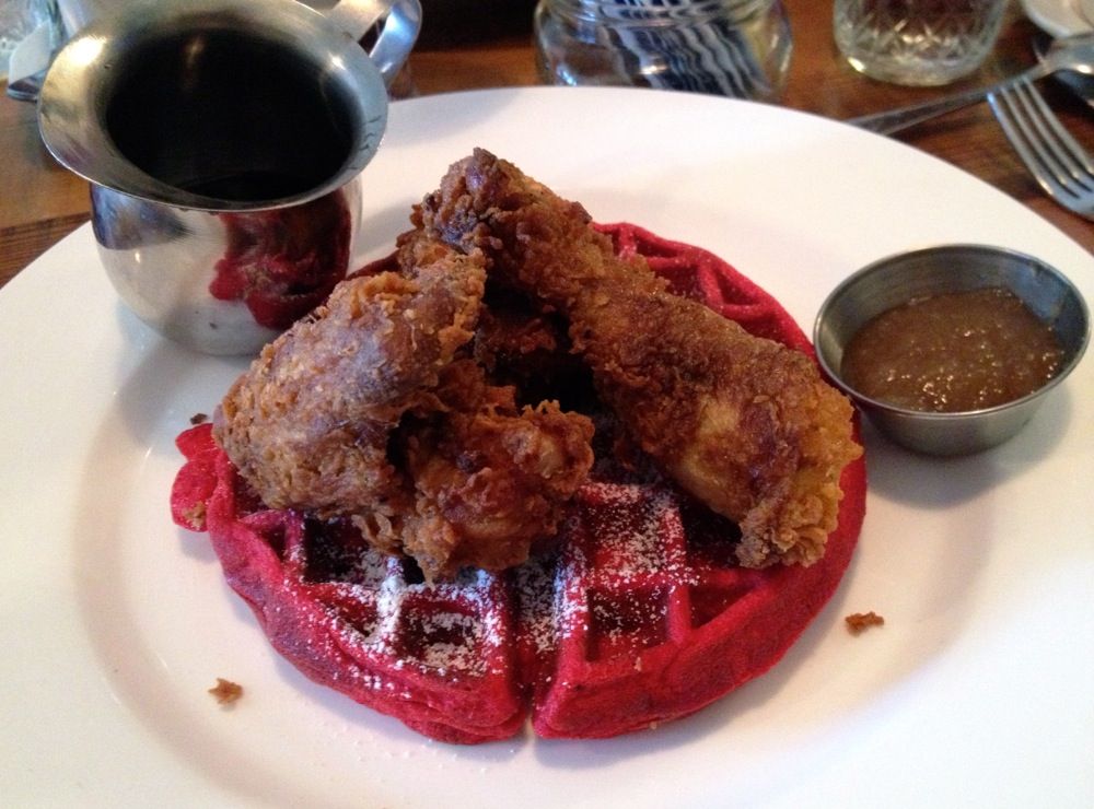 The Dogwood Brunch: Chicken & Red Velvet Waffles