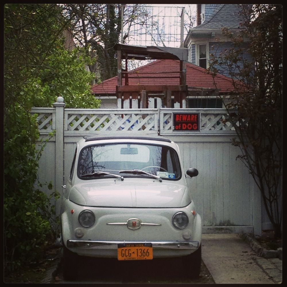 Cars: White Fiat on Rugby