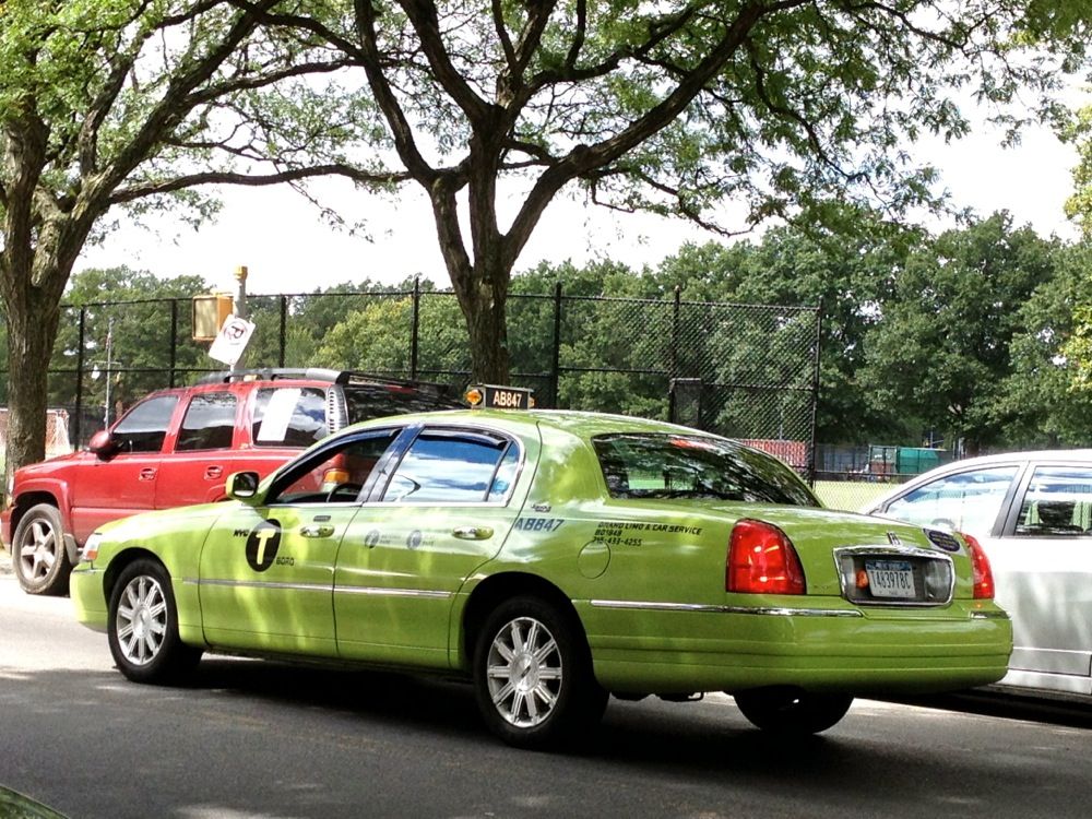 green taxi cab