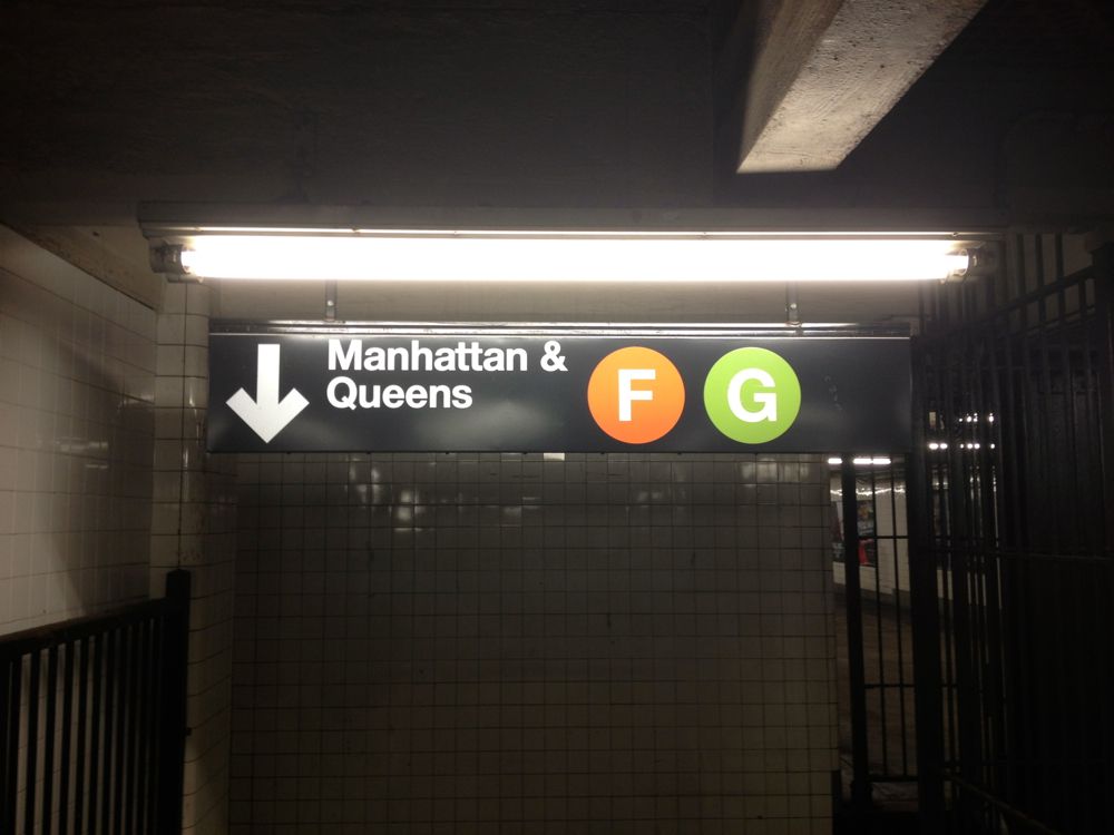 Manhattan Bound F/G Trains at Church Ave Subway Station