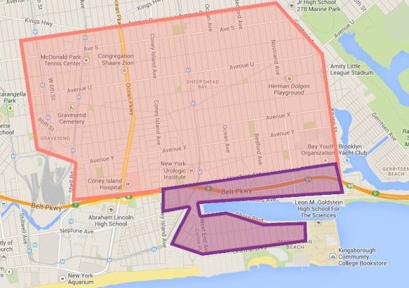 A map of the approximate outage area, where 7,724 households were affected. Those shaded red were restored within 20 minutes, while 201 customers in the purple-shaded area were without power until 9 a.m.