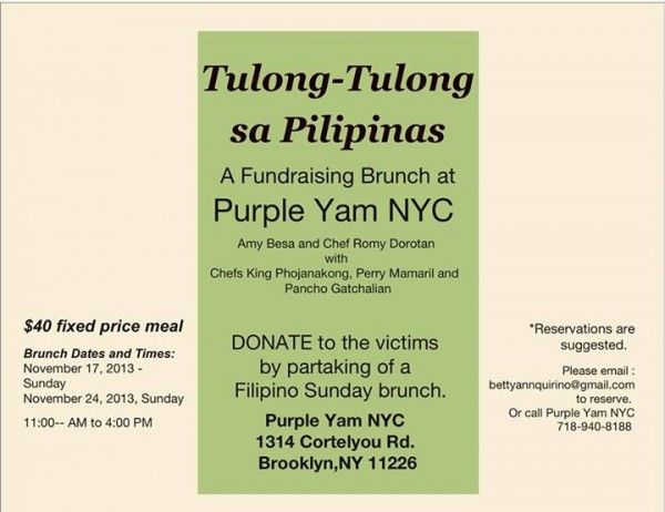 Typhoon Fundraiser Brunch via Purple Yam