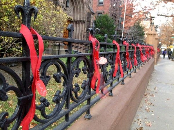 World Aids Day ribbons at St Augustine's