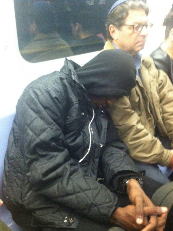 sleeping on q train via reddit