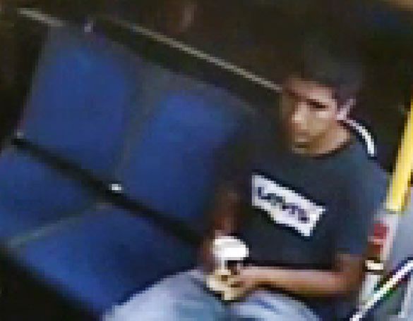 A photo of the suspect, taken from a screenshot of the surveillance video.