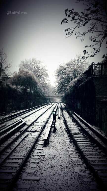 snowy subway tracks by Lolita