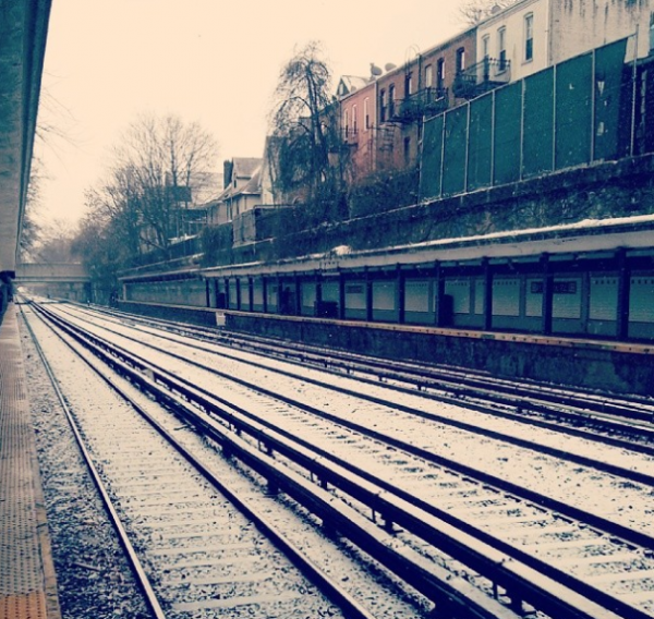 snowy subway tracks via janinesx