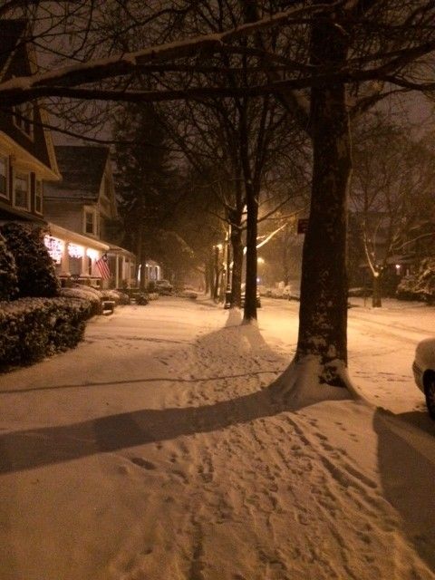 snowy sidewalk by Alexander Khenkin