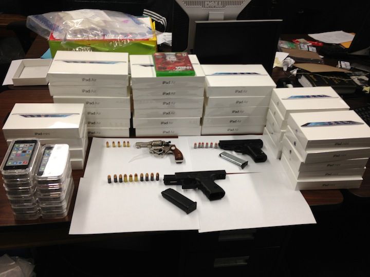 Three Local Men Arrested; Guns, Drugs & iPads Recovered