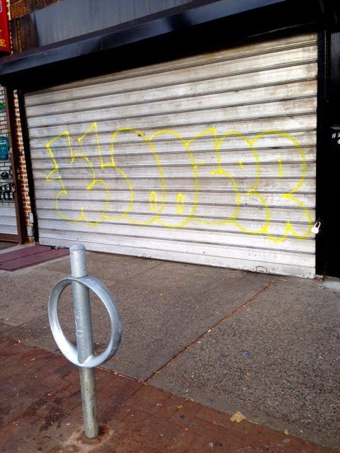 graffiti on gate at the dogwood by ashley burke-deming weevil