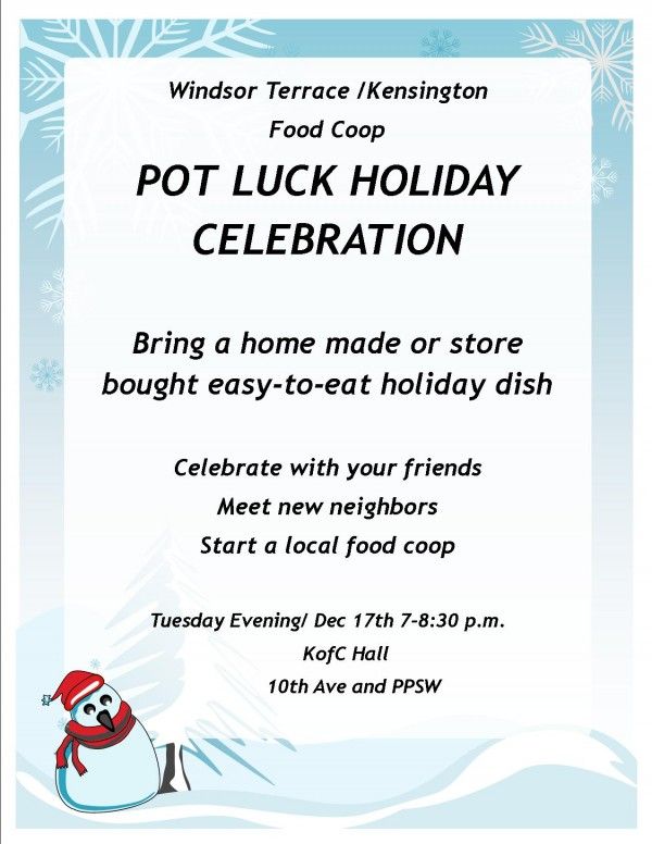 Food Coop Potluck Flyer