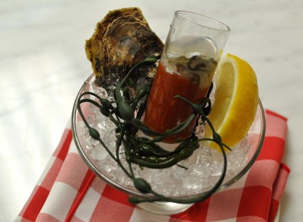 Oyster shooter at Grand Central Oyster Bar Brooklyn