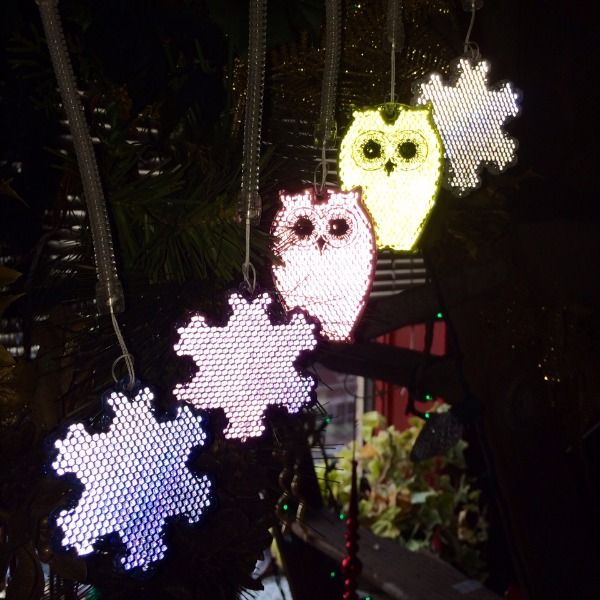 Reflector ornaments via Gowanus Alliance