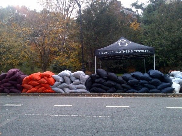 Textile recycling at Grand Army Plaza Greenmarket by Wearable Collections on FB