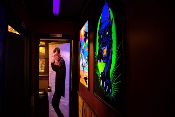 black light hallway