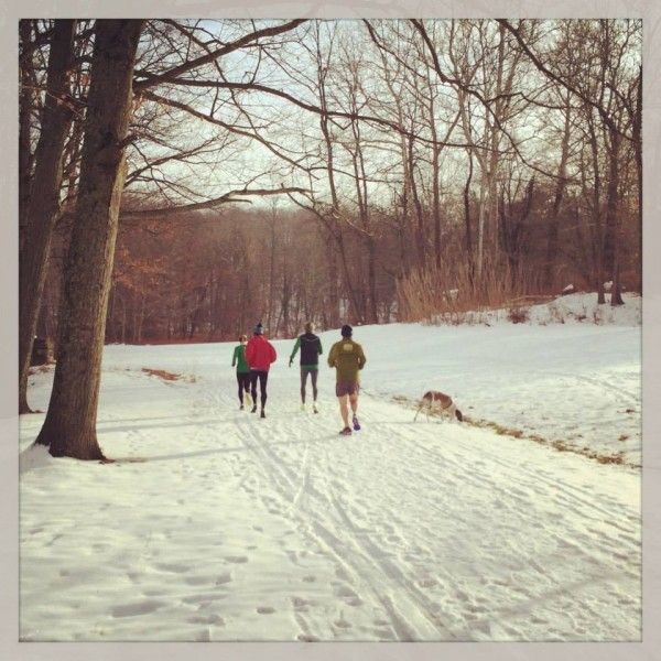 running in snow