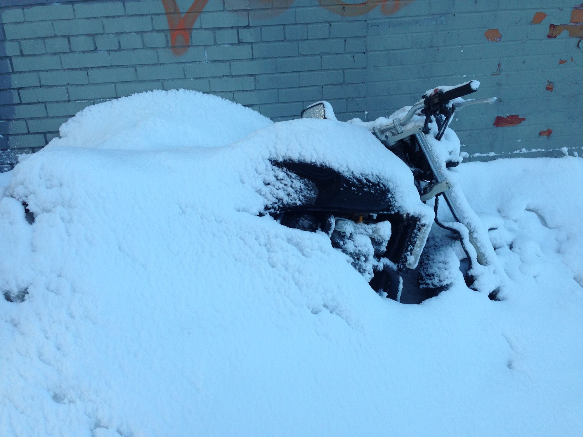 buried motorcycle