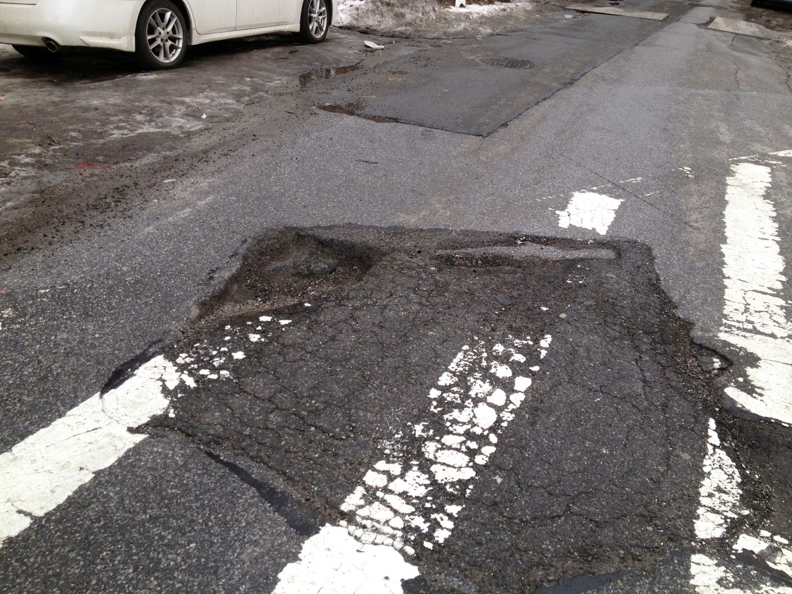 Pothole on Prospect Pl at Flatbush Ave