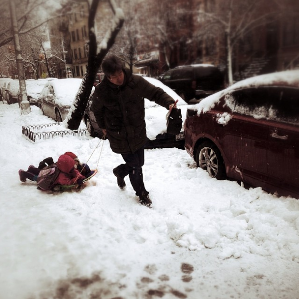 Sidewalk Sledding by babocanyc on Instagram