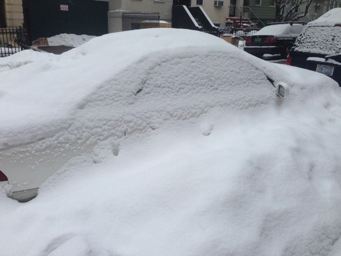 snow covered car