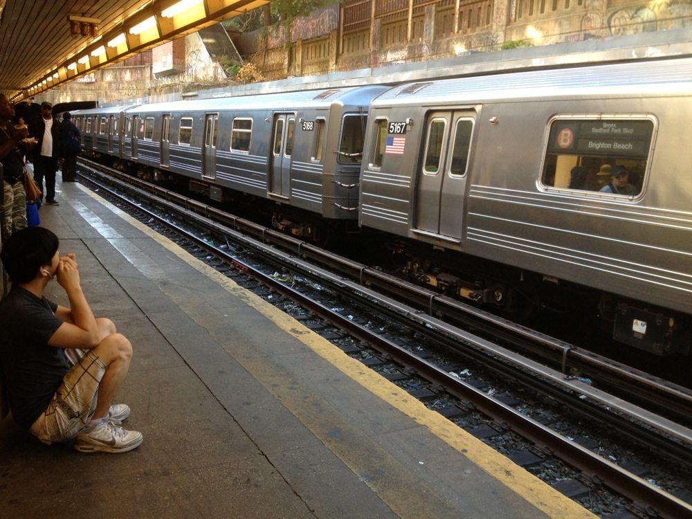 B Train at Church Avenue Subway Station