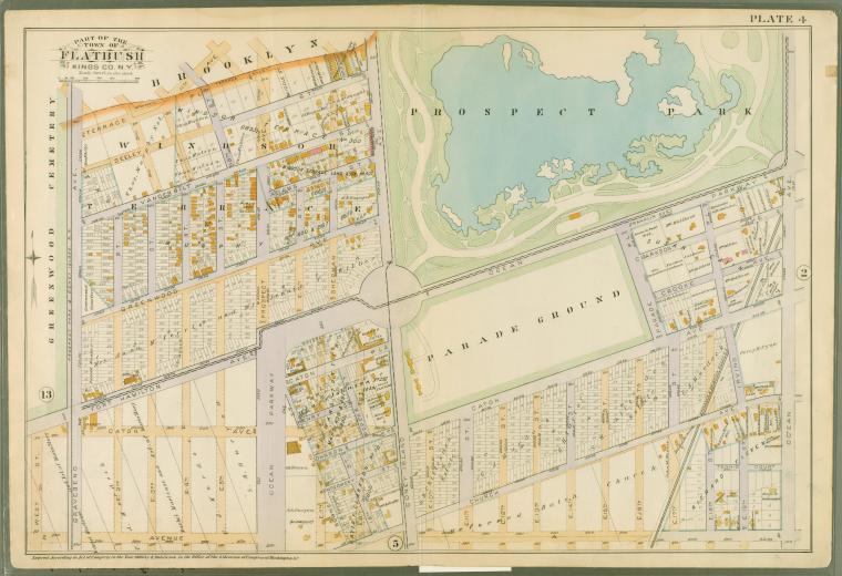 1890 parade ground, caton park, and kwt map via new york public library