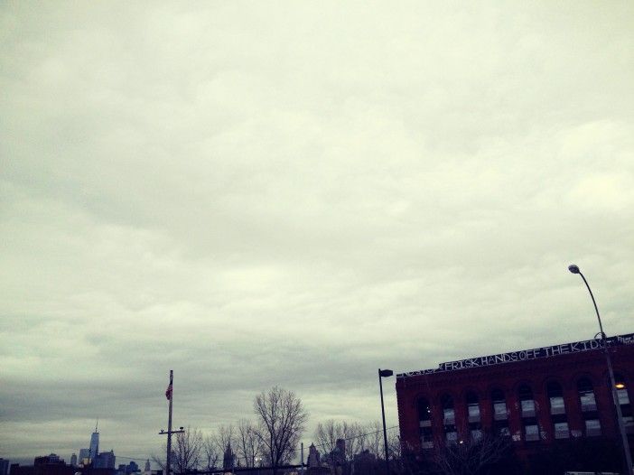 Clouds over Gowanus, End Stop & Frisk graffiti building