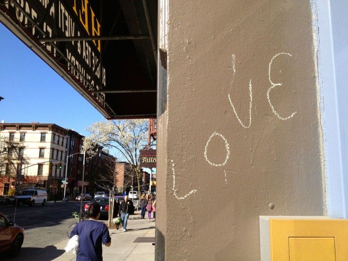 Love or Evol graffiti on 7th Avenue