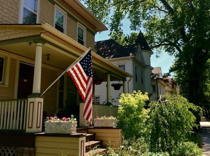 american flag house