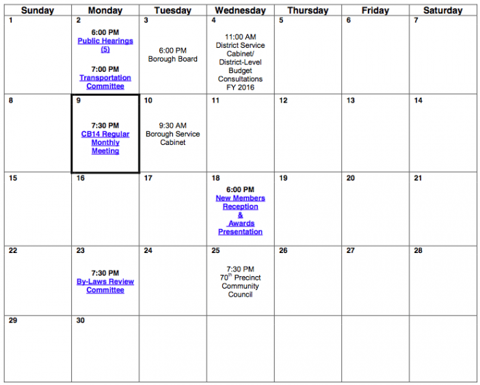 community board 14 june meetings